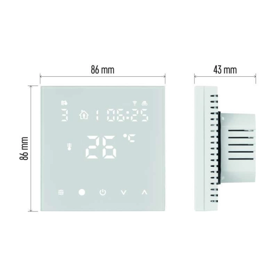 Termostat sobni digitalni za podno grijanje, tjedni, Wifi, EMOS GoSmart P56201UF