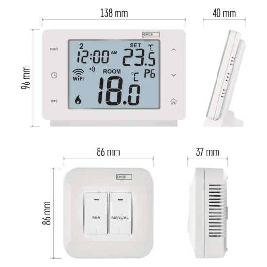 Termostat sobni digitalni, tjedni, Wifi, EMOS GoSmart P56211 Termostat sobni digitalni, tjedni, Wifi, EMOS GoSmart P56211