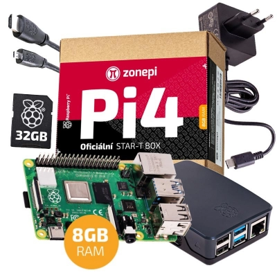 Set Raspberry Pi 4 B, 8GB, Starter Kit, Zonepi