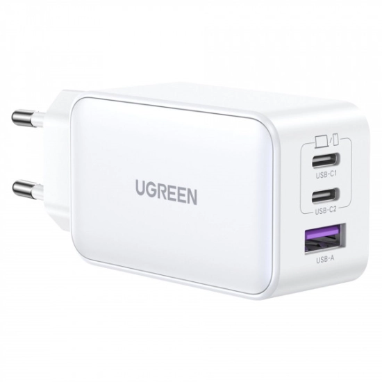 Kućni punjač UGREEN Nexode, 65W, 3-Port, bijeli Kućni punjač UGREEN Nexode, 65W, 3-Port, bijeli