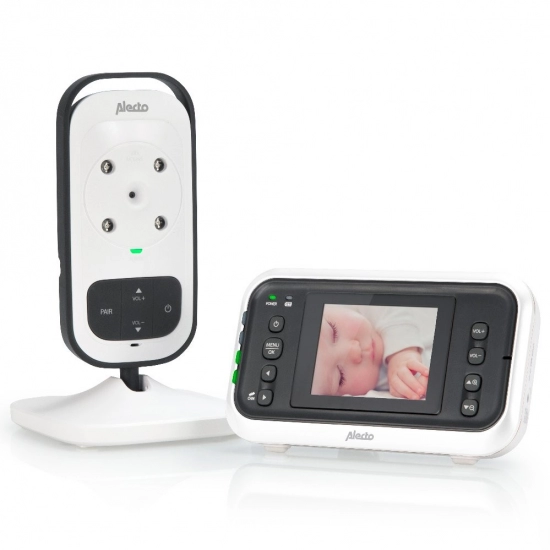 Dječji monitor ALECTO DVM-75, Video baby monitor s 2,4in zaslonom u boji, bijela/antracit, do 300m