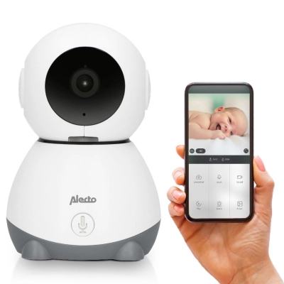 Dječji monitor ALECTO SMARTBABY10, Wi-fi monitor za bebe s kamerom, bijelo/sivo   - Alecto