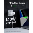 Kućni punjač UGREEN Nexode, 140W, 3-Port PD GaN Fast Charger EU, bijeli