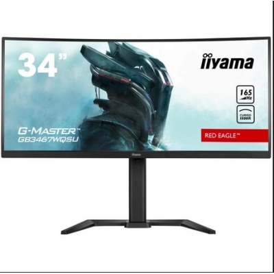 Monitor 34incha IIYAMA G-Master GB3467WQSU-B5, UWQHD, VA, 165Hz, 0.4ms, 550cd/m2, 3000:1, zakrivljeni, crni   - IIYAMA