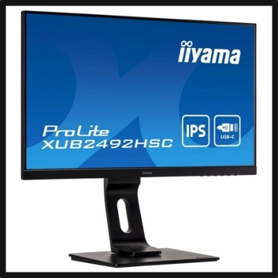 Monitor 23.8incha IIYAMA XUB2492HSC-B1, FHD, IPS, 75Hz, 4ms, 250cd/m2, 1000:1, pivot, crni   - IIYAMA