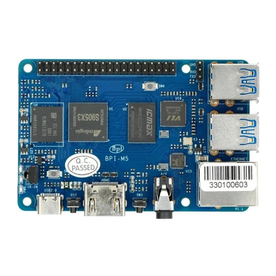 Banana Pi BPI-M5 4 GB RAM Amlogic S905X3 64-bit Quad core Cortex-A55 (2.0xxGHz) Banana Pi BPI-M5 4 GB RAM Amlogic S905X3 64-bit Quad core Cortex-A55 (2.0xxGHz)