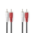 Kabel NEDIS, 2xRCA2 (M) na 2xRCA (M), crni, 1.5m, polybag