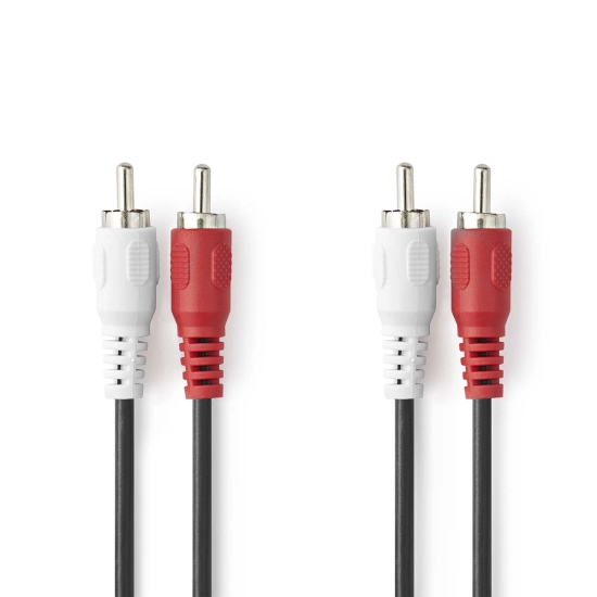 Kabel NEDIS, 2xRCA2 (M) na 2xRCA (M), crni, 1.5m, polybag Kabel NEDIS, 2xRCA2 (M) na 2xRCA (M), crni, 1.5m, polybag