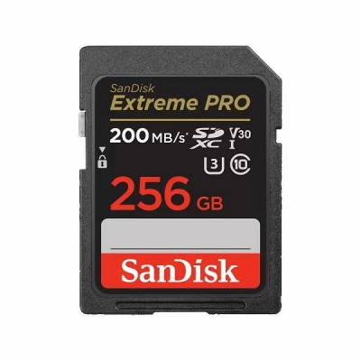 Memorijska kartica SANDISK, SDXC, 256 GB, SDSDXXD-256G-GN4IN Extreme Pro, Class 10 V30 UHS-I U3, R200MB/s  W140MB/s   - SanDisk