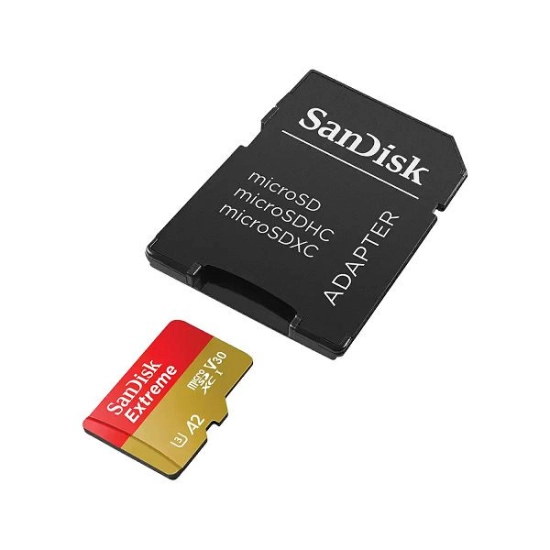 Memorijska kartica SANDISK, microSDXC, 256 GB, SDSQXCD-256G-GN6MA Extreme PRO, A2 C10 V30 UHS-I U3, R200 MB/s W140 MB/s + SD Adapter Memorijska kartica SANDISK, microSDXC, 256 GB, SDSQXCD-256G-GN6MA Extreme PRO, A2 C10 V30 UHS-I U3, R200 MB/s W140 MB/s + SD Adapter
