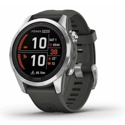 Pametni sat GARMIN Fenix 7S PRO Solar, GPS, multisport, Silver SS, Grapphite remen, 010-02776-01   - Pametni sportski satovi