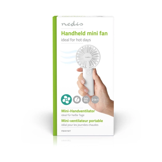Ventilator ručni/stolni NEDIS FNHH1WT, 60 mm, 2 brzine, bijela Ventilator ručni/stolni NEDIS FNHH1WT, 60 mm, 2 brzine, bijela