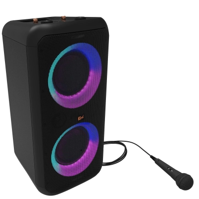 Prijenosni audio sustav KLIPSCH GIG XXL party speaker, Bluetooth 5.0, 3.5mm, 6.3 mm, RGB, USB, IPX4, 1x žičani mikrofon, crni