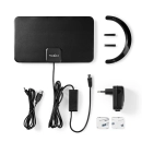 Antena NEDIS ANIR2501BK700, FM, DAB+, DVB-T/T2, 0-25km, aktivna, filter LTE700, 26 dB, crna