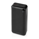 Prijenosno napajanje powerbank NEDIS UPBKPD30000BK, 30.000 mAh, 1x USB-C, 1x USB-A, crno