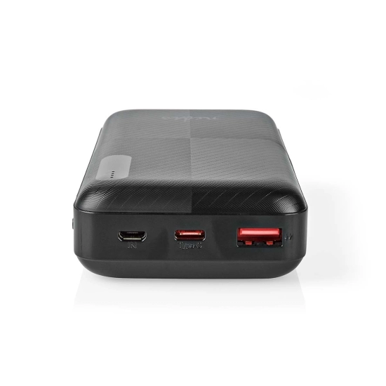 Prijenosno napajanje powerbank NEDIS UPBKPD20000BK, 20.000 mAh, 1x USB-C, 1x USB-A, crno