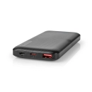 Prijenosno napajanje powerbank NEDIS UPBKPD10000BK, 10.000 mAh, 1x USB-C, 1x USB-A, crno