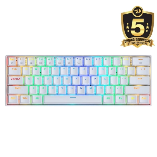 Tipkovnica REDRAGON DRACONIC K530RGB PRO, žična/BT, mehanička, crveni switch, bijela Tipkovnica REDRAGON DRACONIC K530RGB PRO, žična/BT, mehanička, crveni switch, bijela