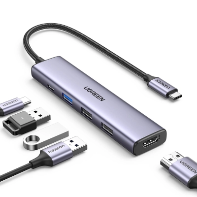USB HUB UGREEN, USB C na 3x USB A, USB C, HDMI, Power Delivery   - Hlađenja, stalci, docking i USB hubovi