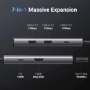 USB HUB UGREEN, USB-C na 2x USB-A 3.2, USB-C, HDMI 4K@30Hz, čitač kartica SD/TF, Power Delivery, sivi