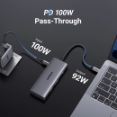 USB HUB UGREEN, USB-C na 2x USB-A 3.2, USB-C, HDMI 4K@30Hz, čitač kartica SD/TF, Power Delivery, sivi