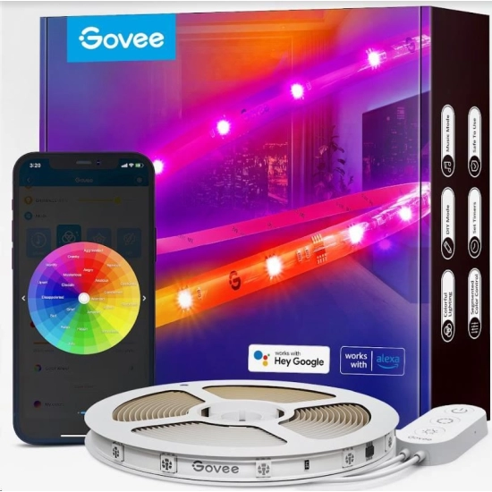 LED set Govee RGBIC Basic, Wi-Fi, Bluetooth, IP 65, 5 m