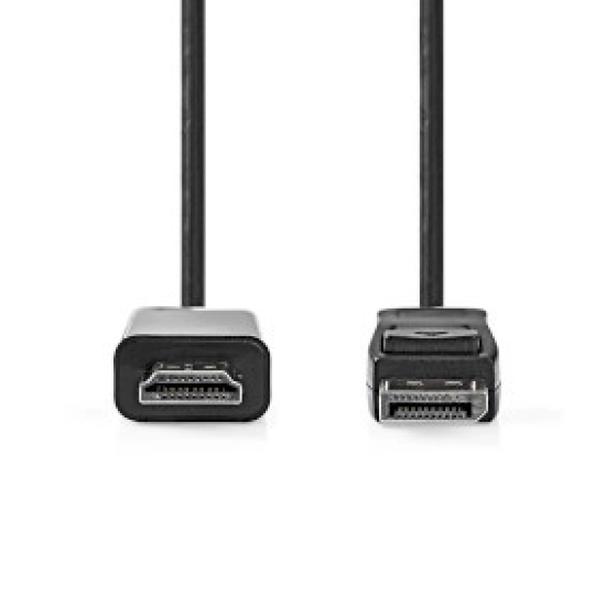 Kabel NEDIS, DisplayPort (M) na HDMI (M), crni, 2m, polybag