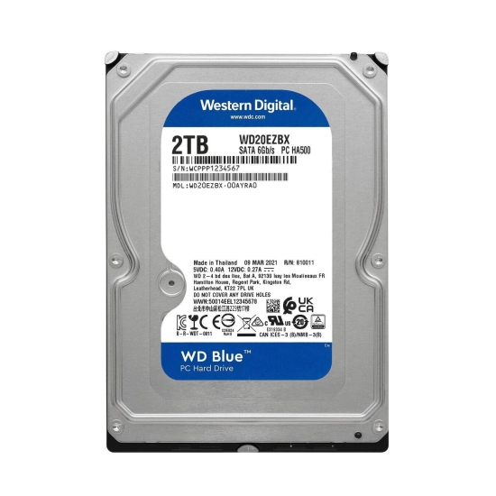 Tvrdi disk 2000 GB WESTERN DIGITAL Blue, WD20EZBX , SATA3, 256MB cache, 7.200 okr/min, 3.5incha, za desktop