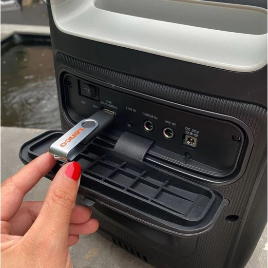 Prijenosni audio sustav LENCO PA-100, 100W RMS, Bluetooth 5.0, IPX4, TWS, USB A, daljinski upravljač, 1x bežični mikrofon