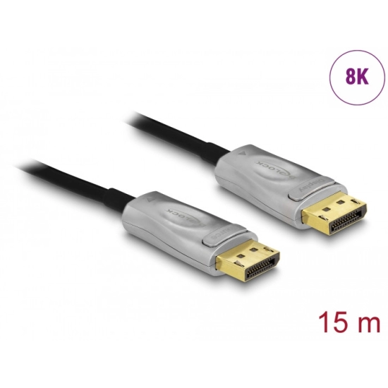 Kabel DELOCK, DisplayPort (M) na DisplayPort (M), optički, 15m 85886