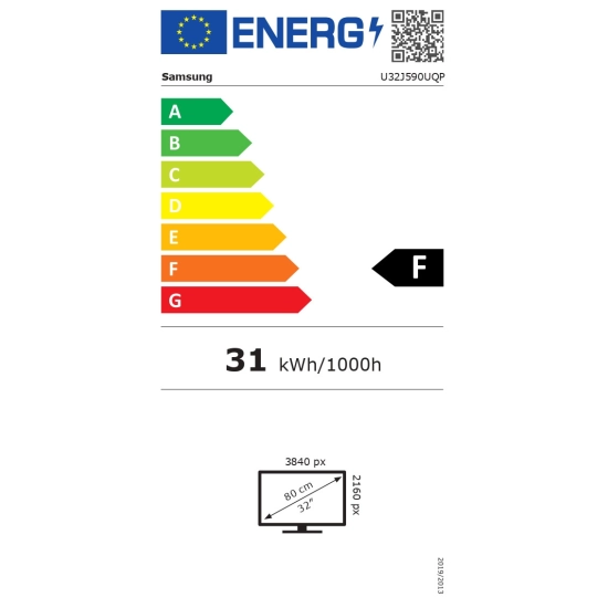 Monitor 32incha SAMSUNG LU32J590UQPXEN, 4K UHD, 60Hz, 4ms, 270cd/m2, 3.000:1, crni 