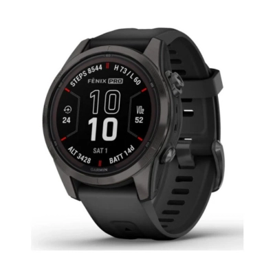 Pametni sportski sat GARMIN Fenix 7S PRO Sapphire Solar, GPS, multisport, Carbon Gray , DLC Tit, crni remen 010-02776-11 