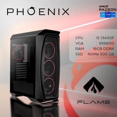 Računalo gaming PHOENIX Flame Y-512, Intel i5-13400F, 16GB, 500GB SSD, Radeon RX6600   - RAČUNALA