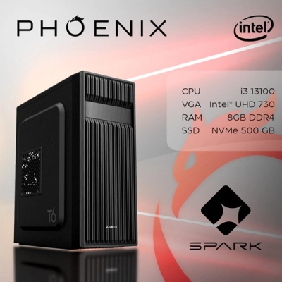 Računalo office PHOENIX Spark Y-108, Intel i3-13100, 8GB, 500GB SSD   - RAČUNALA