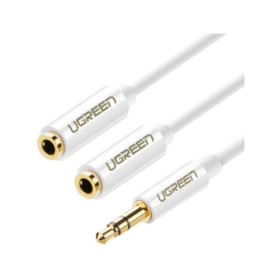 Adapter UGREEN, 3.5mm (M) na 2x3.5mm (Ž), 0.2m, za slušalice, bijeli Adapter UGREEN, 3.5mm (M) na 2x3.5mm (Ž), 0.2m, za slušalice, bijeli