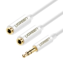 Adapter UGREEN, 3.5mm (M) na 2x3.5mm (Ž), 0.2m, za slušalice, bijeli
