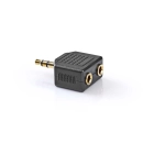 Adapter NEDIS, 3.5mm TRS (M) na 2x 3.5mm (Ž), pozlaćeni, bulk