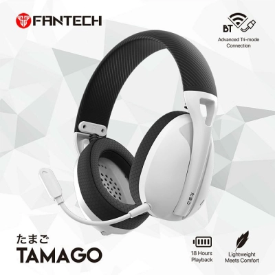 Slušalice FANTECH Tamago WHG01, bežične, Bluetooth, USB C, bijele  