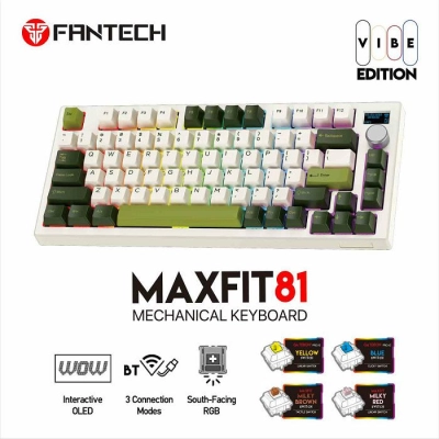 Tipkovnica FANTECH MaxFit 81 MK910, mehanička, bijelo-zelena    - Tipkovnice