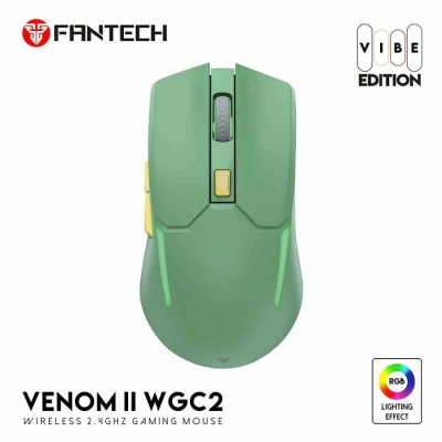 Miš FANTECH Venom II Vibe, optički, bežični, 4000 DPI, gaming, zeleni    - Flashfire