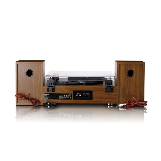 Gramofon LENCO MC-160WD, sa HiFi Stereo sustavom 2x10W, DAB, DAB+, FM radio, Bluetooth 5.0, RCA izlaz, AUX ulaz, USB-A PC kodiranje, 33,45 i 75 RPM, daljinski upravljač