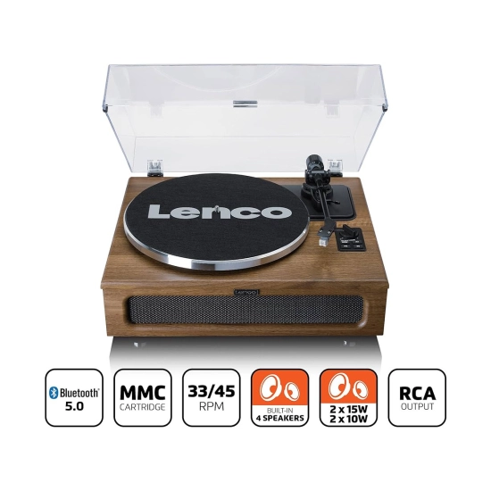 Gramofon LENCO LS-410WA, 4 ugrađena zvučnika 2x15W, 2x10W, Bluetooth 5, ugrađeno predpojačalo, RCA izlaz, AUX ulaz, 33 i 45 RPM, Audio-Technica AT3600 cartridge, wood Gramofon LENCO LS-410WA, 4 ugrađena zvučnika 2x15W, 2x10W, Bluetooth 5, ugrađeno predpojačalo, RCA izlaz, AUX ulaz, 33 i 45 RPM, Audio-Technica AT3600 cartridge, wood