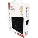 Antena EMOS CITY LEAF-C600, DVB-T/T2, DAB, LTE,4G,5G filteri, 0-25km, sobna, aktivna, crna