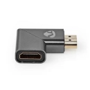 Adapter NEDIS, HDMI (M) na HDMI (Ž), kutni 90°, sivi