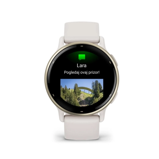 Pametni sportski sat GARMIN Vivoactive 5 010-02862-11, Ivory Cream Gold remen Pametni sportski sat GARMIN Vivoactive 5 010-02862-11, Ivory Cream Gold remen