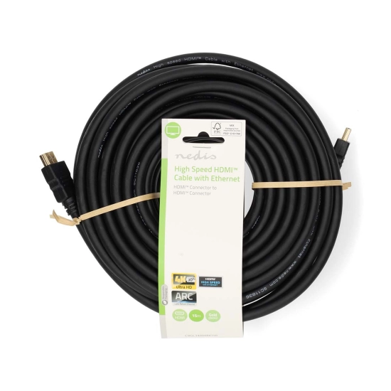 Kabel NEDIS, HDMI (M) na HDMI (M), 4K@30Hz, crni, 15 m, bulk