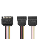 Kabel NEDIS CCGB73190VA015, SATA 15-Pin (M) na 2x SATA 15-Pin (Ž), multi color, 0.15m