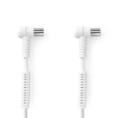 Kabel NEDIS, antenski (M) na (Ž), bijeli, 1,5m, kutni, label, bulk