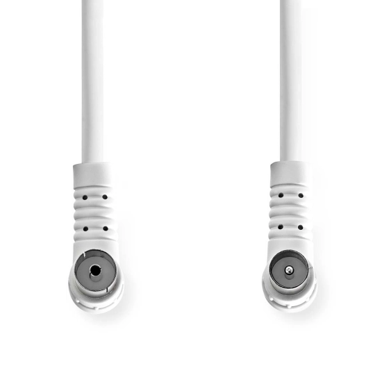 Kabel NEDIS, antenski (M) na (Ž), bijeli, 1,5m, kutni, label, bulk