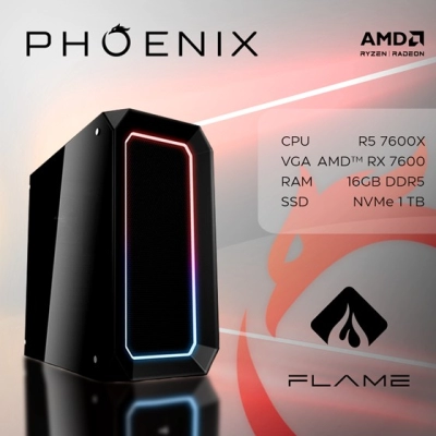 Računalo gaming PHOENIX FIRE GAME Y-725, AMD Ryzen 5 7600X, 16GB, 1TB SSD, AMD Radeon RX 7600   - RAČUNALA